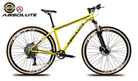 Bicicleta Aro 29 Nero 5 Peças Inteira Absolute 12v Hollowtech Garfo Trava no Guidão k7 11/52 Pneu c/Faixa Freio Hidráulico. Amarelo