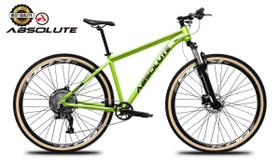 Bicicleta Aro 29 Nero 5 Peças Inteira Absolute 12v Hollowtech Garfo Trava no Guidão k7 11/52 Pneu c/Faixa Freio Hidráulico. Verde