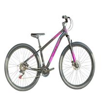 Bicicleta Aro 29 South Freio a Disco Preto Rosa Câmbio Importado 21v