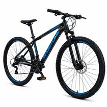 Bicicleta Aro 29 Sportline 21v Freio a Disco ST3 Preto Com Azul 19 Bikelete