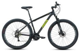 Bicicleta Aro 29 - Tam. 17 - 21v - RAVA PRESSURE Preto e Verde Câmbio Shimano Quadro Alumínio