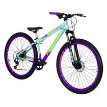 Bicicleta Aro 29 TK3 Track TK7.0, 7 marchas, Menta e Roxo