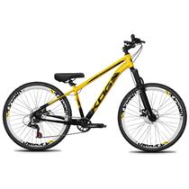 Bicicleta aro Kog Freeride 1X8 Cambio Shimano com Freio Traseiro Shimano MT-200 Suspensao 80mm