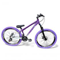 Bicicleta aro26 Vikingx Tuff X44 Freeride Dh 21v aroVmaxx FreioDisco Garfo Pneu Flame RoxoBranco Bicicleta aro26 Vikingx Tuff X44 Freeride Dh 21v aroVmaxx FreioDisco Garfo Pneu Flame RoxoBranco