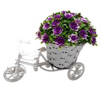 Bicicleta Arranjo com cesto + Flor Bucho Artificial Cor Lilás Decoração para Casa e Festas Bicicleta Arranjo com cesto + Flor Bucho Artificial Cor Lilás Decoração para Casa e Festas