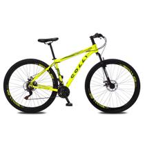 Bicicleta Atalanta Aro 29 Alumínio 21v Câmbio Tras. Shimano Freio Mecânico Amarelo Neon - Colli Bike