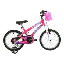 Bicicleta athor aro 16 baby girl feminina com cestinha rosa