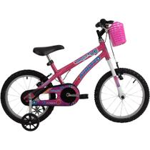 Bicicleta Athor Aro 16 Baby Girl Feminina Rosa C/ Cestinha