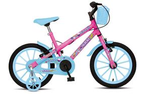Bicicleta Aurora Fest, Aro 16, Com Freios V-Brake, Com Rodas de Apoio, Capa Corrente e Cestinha Bicicleta Aurora Fest, Aro 16, Com Freios V-Brake, Com Rodas de Apoio, Capa Corrente e Cestinha