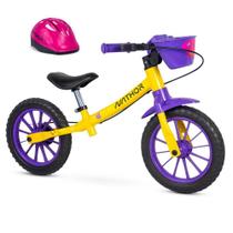 Bicicleta Balance Sem Pedal Femin. Garden Fly Com Capacete - Nathor