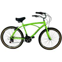 Bicicleta Beach Caiçara 18 Marchas Aro 26 Masculina Verde Bicicleta Beach Caiçara 18 Marchas Aro 26 Masculina Verde