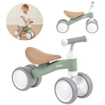 Bicicleta bicicletinha de equilíbrio 4 rodas sem pedal para bebês +12 meses verde lançamento Buba