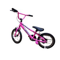 Bicicleta bike alfameq infantil aro 16 aros aeros aluminio modelo bmx - pink cromo: unicornio