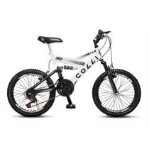 Bicicleta Bike Bmx Infantil GPS-310 Branca Colli Dupla Suspensão 21m Bike Aro 20