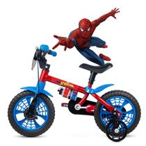 Bicicleta Bike Homem Aranha Rodinha Meninos 3 a 5 Anos Azul/Vermelho