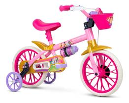 Bicicleta Bike Infantil 3 Anos Feminina Nathor Princesas Disney Aro 12 Cor Rosa