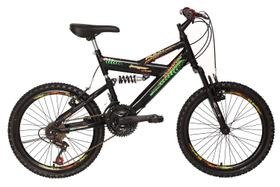 Bicicleta Bike Infantil Jumper Full Suspension V-brake Aro Vellares Preto/verde - Colli