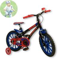 Bicicleta Bike Infantil Menino Aro 16 Baby Lux Pto/Azul/Verm
