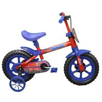 Bicicleta Bike Track Aro 12 Infantil Cor Vermelho Com Azul