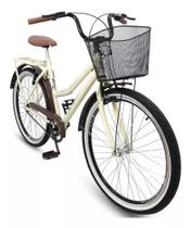 Bicicleta Caiçara Beach Brisa Aro 26 Vintage Retrô Marrom/Bege - Ello Bike Bicicleta Caiçara Beach Brisa Aro 26 Vintage Retrô Marrom/Bege - Ello Bike