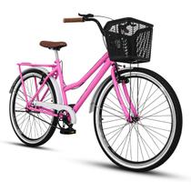Bicicleta Caiçara Beach Brisa Aro 26 Vintage Retrô Rosa/Branco - Ello Bike