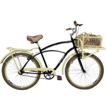 Bicicleta Carga Cargueira Bagageira Retrô Pesada Food Preto Bicicleta Carga Cargueira Bagageira Retrô Pesada Food Preto