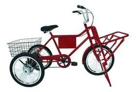 Bicicleta Cargueira Carga Pesada Food Bike Multiuso vermelho