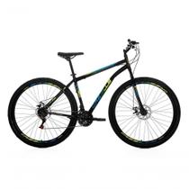Bicicleta Cazelle Roma Tam 18 Aco Carbono 21v -quadro Preto C- Adesivo Preto-adesivo Azul-amarelo