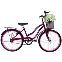 Bicicleta Cissa 24 Infantil Retrô Feminina Rosa Verniz Bicicleta Cissa 24 Infantil Retrô Feminina Rosa Verniz