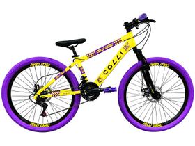 Bicicleta colli aro 26 grau f.disco 21v amarelo fosco d 250-02d