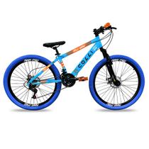 Bicicleta colli aro 26 grau freio a disco 21v azul champanhe d 250-68d
