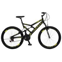 Bicicleta Colli GPS DP. SUSP. A.26 21M MASC - 148-73D Preto e Amarelo Neon