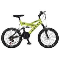 Bicicleta Colli Gps Dupla Suspensão Aro 20 Amarelo Neon V21 Bicicleta Colli Gps Dupla Suspensão Aro 20 Amarelo Neon V21