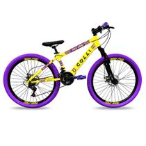 Bicicleta Colli Grau Aro 26 Freios A Disco Amarelo Fosco