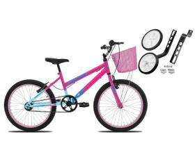 Bicicleta Com Rodinha e Cesta Feminina Infantil Aro 20 KOG