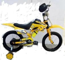 Bicicleta Com Rodinhas De Apoio Aro 16 Amarela 001269