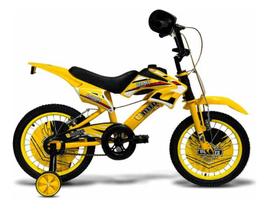 Bicicleta Cross Infantil Unitoys Moto Cross Aro 16 - Amarela