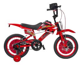 Bicicleta Cross Infantil Unitoys Moto Cross Aro 16 - Vermelho