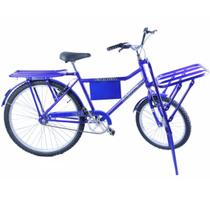 Bicicleta de Carga com Bagageiro Aro 26 cor Azul - Dalannio Bike