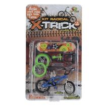 Bicicleta de Dedo c/ Acessórios X-Trick Azul - Art Brink