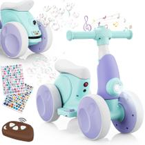 Bicicleta de equilíbrio elétrica infantil wiqins 4 em 1 com bolhas, música e LED