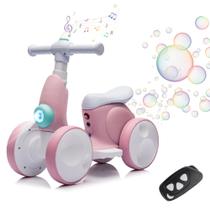 Bicicleta de Equilíbrio Elétrica Wangwangwang 6V Rosa com 4 Rodas para Bebês Bicicleta de Equilíbrio Elétrica Wangwangwang 6V Rosa com 4 Rodas para Bebês
