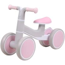 Bicicleta De Equilíbrio Infantil 4 Rodas Branco E Rosa - Premium Baby