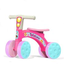 Bicicleta De Equilíbrio Infantil 4 Rodas Sem Pedal Totoleka Rosa - Cardoso Toys