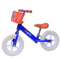 Bicicleta De Equilíbrio Infantil Azul Sem Pedal Com Cestinha Aro 12 Banco Ajustável - Zippy Toys