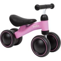 Bicicleta De Equilíbrio Infantil Com 4 Rodas Sem Pedal Buba Rosa Brinquedo