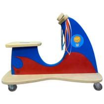 Bicicleta de equilibrio infantil madeira Foguete Azul Carrinho rolema Andador em Madeira 18M+ - Kitop Toy