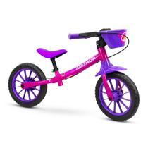 Bicicleta De Equilibrio Sem Pedal Infantil Balance Feminina Nathor Bike Criança Aro 12 Com Capacidade 21kg