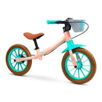 Bicicleta De Equilibrio Sem Pedal Infantil Balance Love Nathor Bike Criança Aro 12 Com Capacidade 21kg