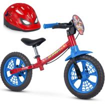 Bicicleta de Equilíbrio sem Pedal Masculina Homem Aranha com Capacete - Nathor